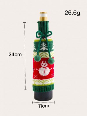 1шт Рождественская крышка для вина с узором снеговика