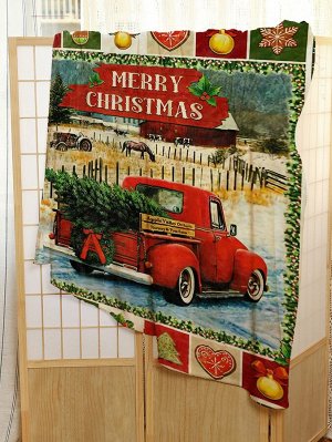 Рождественское одеяло с принтом машины