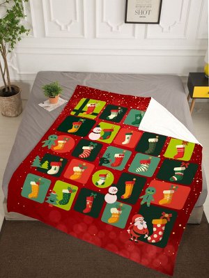 Одеяло с принтом рождественского чулка из фланели