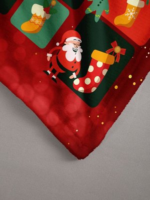 Одеяло с принтом рождественского чулка из фланели