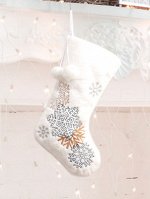 1шт снежинка с вышивкой рождественский чулок