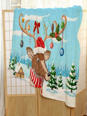 Одеяло с узором "рождественский лось" с рисунком