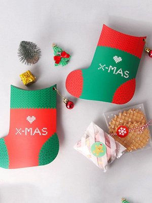Коробка конфет в форме рождественского носка 10шт