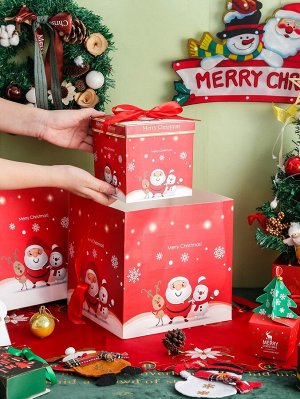 3шт Коробка Рождественский санта-клаус принтом десерт