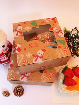 50шт Коробка рождественский со случайным узором десерт