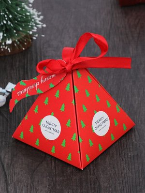 5шт Коробка для конфет с принтом "рождественская елка"
