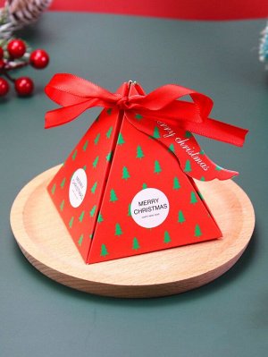 5шт Коробка для конфет с принтом "рождественская елка"