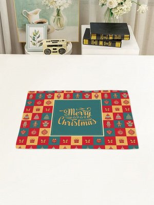1шт рождественский подарок Коробка с рисунком Коврик для столовых приборов