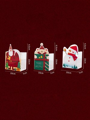 3шт Коробка рождественский с мультипликационным узором случайный десерт
