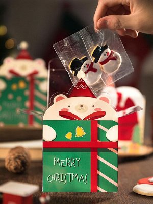 3шт Коробка рождественский с мультипликационным узором случайный десерт