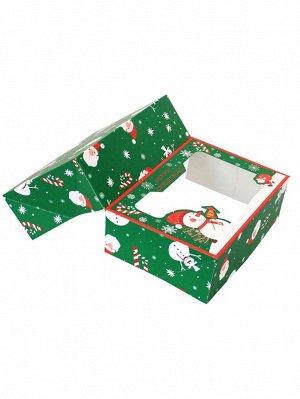4шт Упаковочная коробка с рождественским принтом случайный