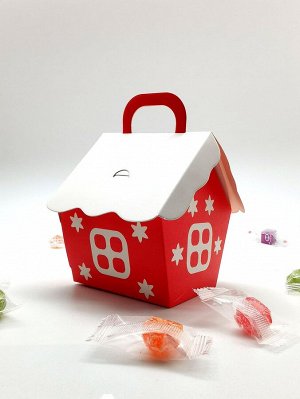 10шт Упаковочная коробка рождественский в форме дома