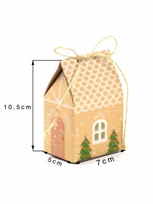 10шт Упаковочная коробка Рождественский в форме дома