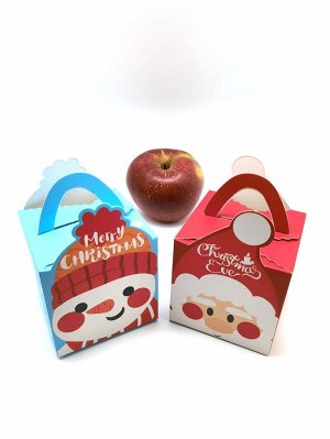 6шт Упаковочная коробка рождественский с мультипликационным узором яблоко