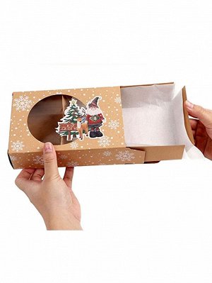 4шт Упаковочная коробка с рождественским узором
