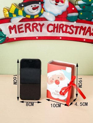 4шт Коробка для конфет рождественский с текстовым принтом случайный