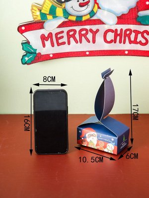 4шт Коробка для конфет Рождественский санта-клаус принтом