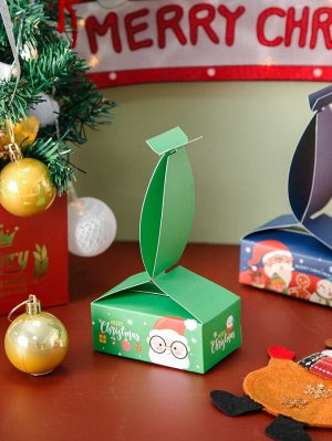 4шт Коробка для конфет Рождественский санта-клаус принтом
