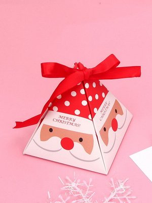5шт Коробка для конфет Рождественский санта-клаус принтом