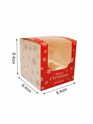 10шт Коробка для упаковки торта с рождественским принтом