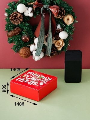 4шт Рождественская коробка десерт с текстовым рисунком