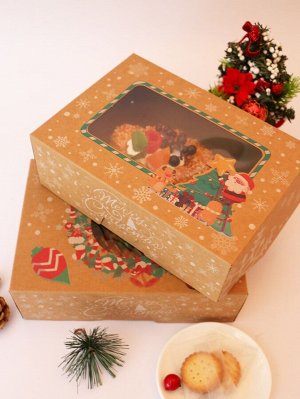 4шт Коробка рождественский со случайным узором десерт