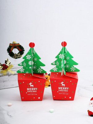 1шт Упаковочная коробка рождественская елка в форме