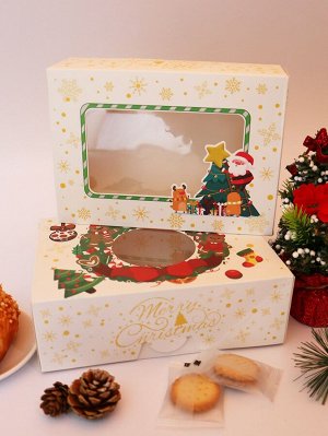 4шт Коробка рождественский с мультипликационным узором случайный десерт
