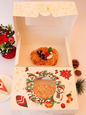 4шт Коробка рождественский с мультипликационным узором случайный десерт