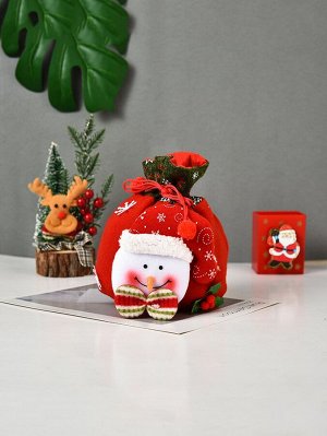 1шт Пакет для конфет Рождественский с мультипликационным узором случайный