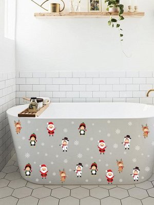 SheIn 1шт Рождественская наклейка на ванну с мультипликационным узором