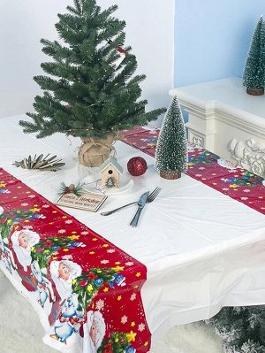 Одноразовая крышка стола с рождественским принтом Санта-Клауса 1шт