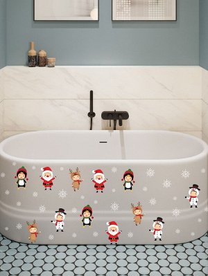 SheIn 1шт Рождественская наклейка на ванну с мультипликационным узором