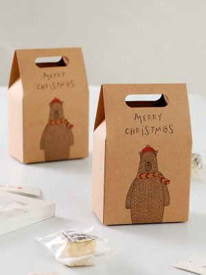 5шт Пакет для печенья рождественский с принтом медведя