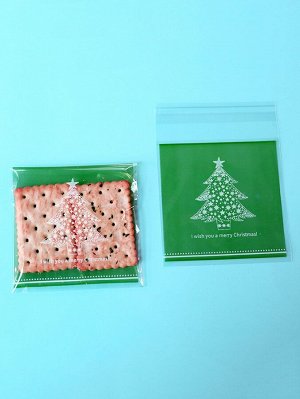 100шт Пакет для печенья с принтом "рождественская елка"