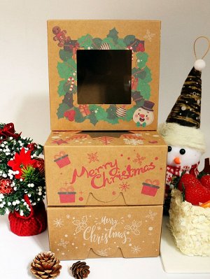 5шт Упаковочная коробка случайный рождественский