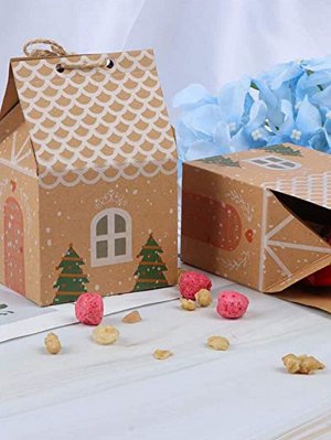 10шт Рождественская коробка для конфет в форме дома
