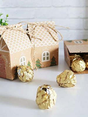 10шт Рождественская коробка для конфет в форме дома