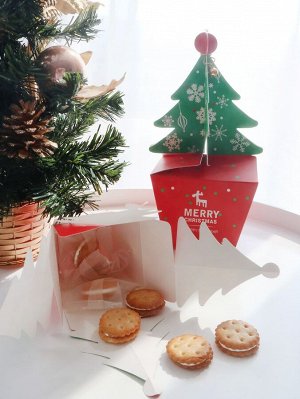 10шт Коробка для конфет с рождественской елкой