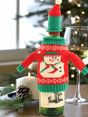 1шт Рождественский чехол для вина в форме снеговика