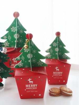 10шт Коробка для конфет с рождественской елкой