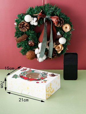 Коробка для десертов с рождественским принтом снеговика 2шт