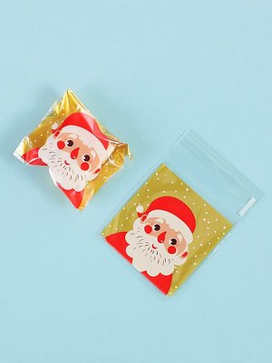100шт Пакет для печенья с рождественским принтом