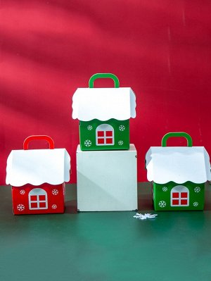 5шт Коробка для конфет рождественский в форме дома случайного цвета