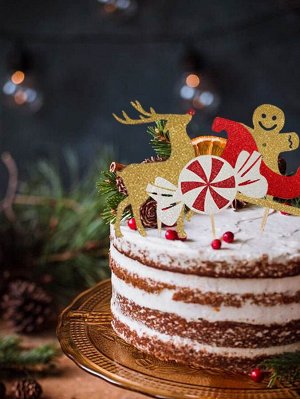9шт Топпер для торта Рождественский