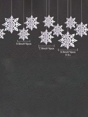12шт Рождественские бумажные ленты со снежинками