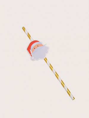 10шт Рождественская одноразовая соломинка с дедом мороза