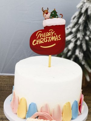 1шт Топпер для торта рождественский чулок