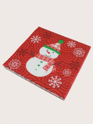 20шт Одноразовая салфетка рождественский снеговик принтом