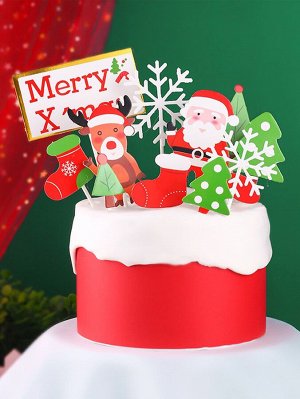 11шт Топпер для торта Рождественский санта-клаус принтом